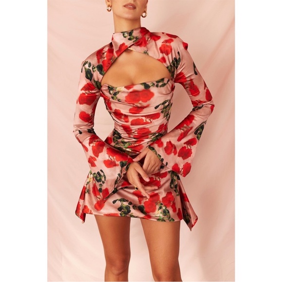 House of CB Dresses & Skirts - NEW House of CB Toira Dress Rose Print XS